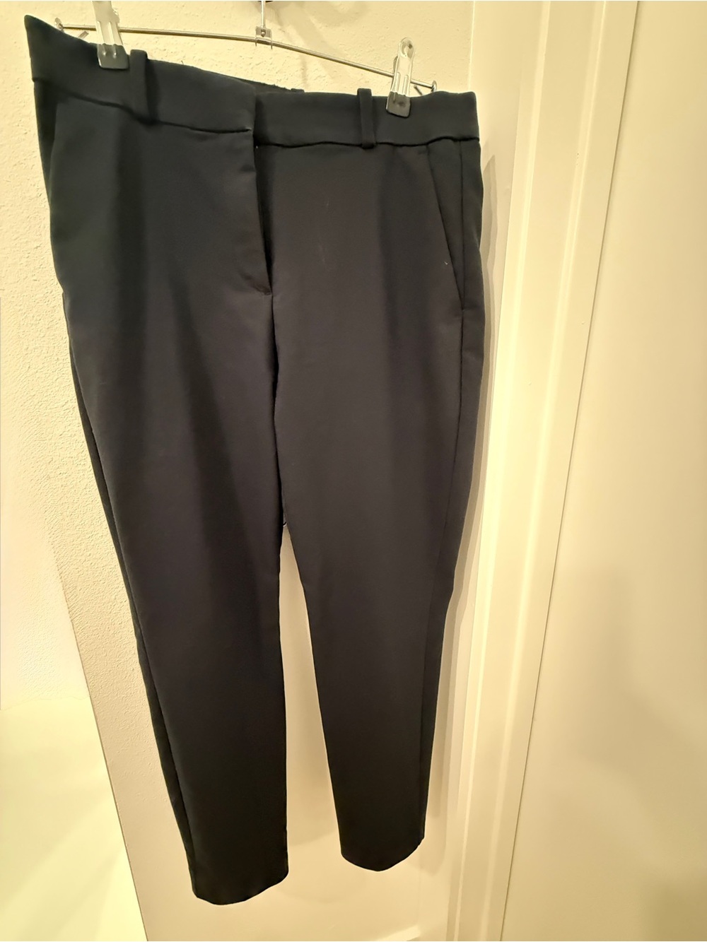 H&M Navy Straight-Leg Tailored Pants